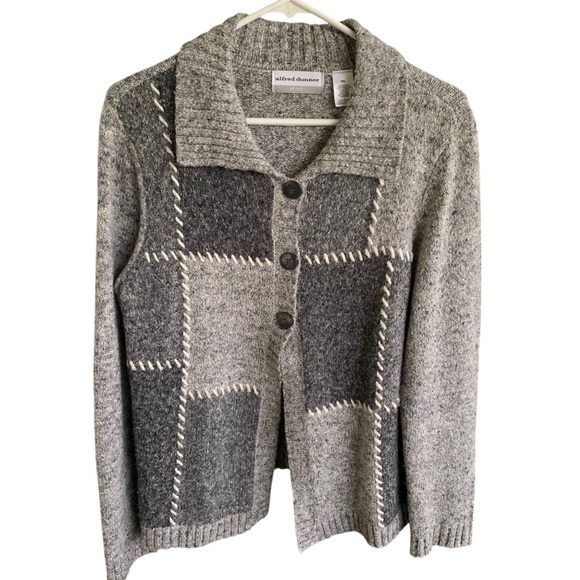 Cute Patchwork Squares Cardigan Sweater Women’s - Picture 1 of 6